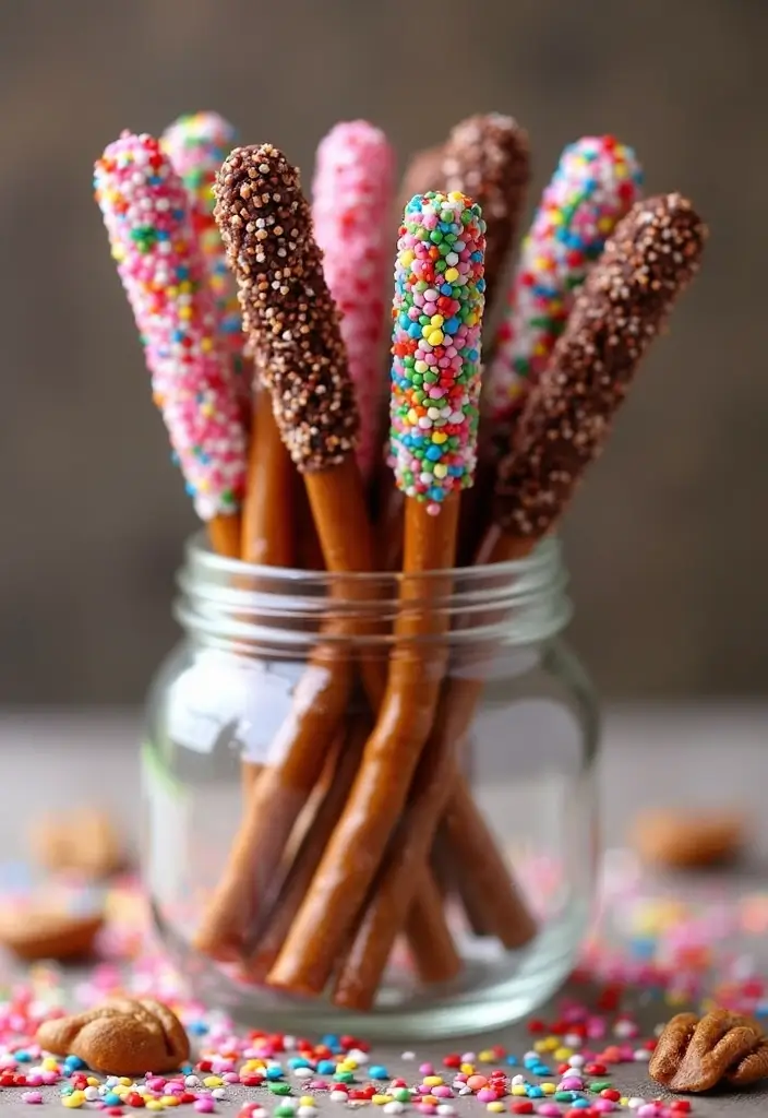 30+ Easy Dessert Recipes with Just a Few Ingredients for Busy Days 46 30+ Easy Dessert Recipes with Just a Few Ingredients for Busy Days - 10. Chocolate-Dipped Pretzel Rods