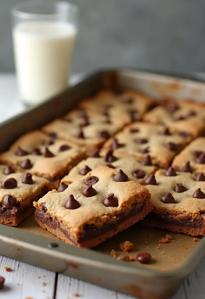 30+ Easy Dessert Recipes with Just a Few Ingredients for Busy Days 77 30+ Easy Dessert Recipes with Just a Few Ingredients for Busy Days - 15. Chocolate Chip Cookie Bars