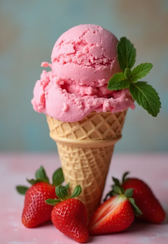 30+ Easy Dessert Recipes with Just a Few Ingredients for Busy Days 6 30+ Easy Dessert Recipes with Just a Few Ingredients for Busy Days - 2. Simple Strawberry Ice Cream