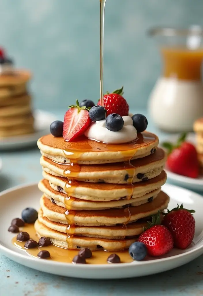 30+ Easy Dessert Recipes with Just a Few Ingredients for Busy Days 121 30+ Easy Dessert Recipes with Just a Few Ingredients for Busy Days - 23. Easy Chocolate Chip Pancakes