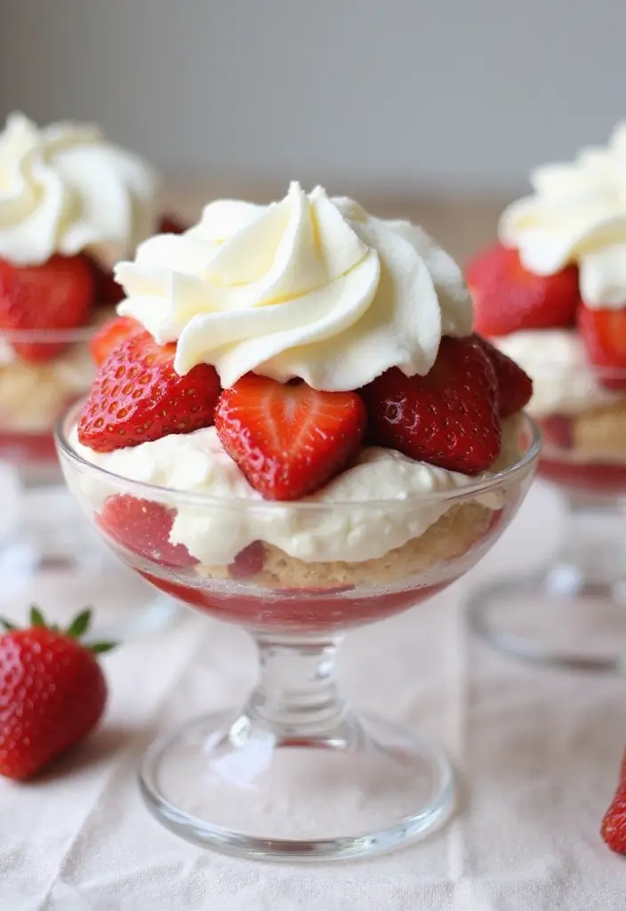 30+ Easy Dessert Recipes with Just a Few Ingredients for Busy Days 135 30+ Easy Dessert Recipes with Just a Few Ingredients for Busy Days - 25. Strawberry Shortcake Trifles