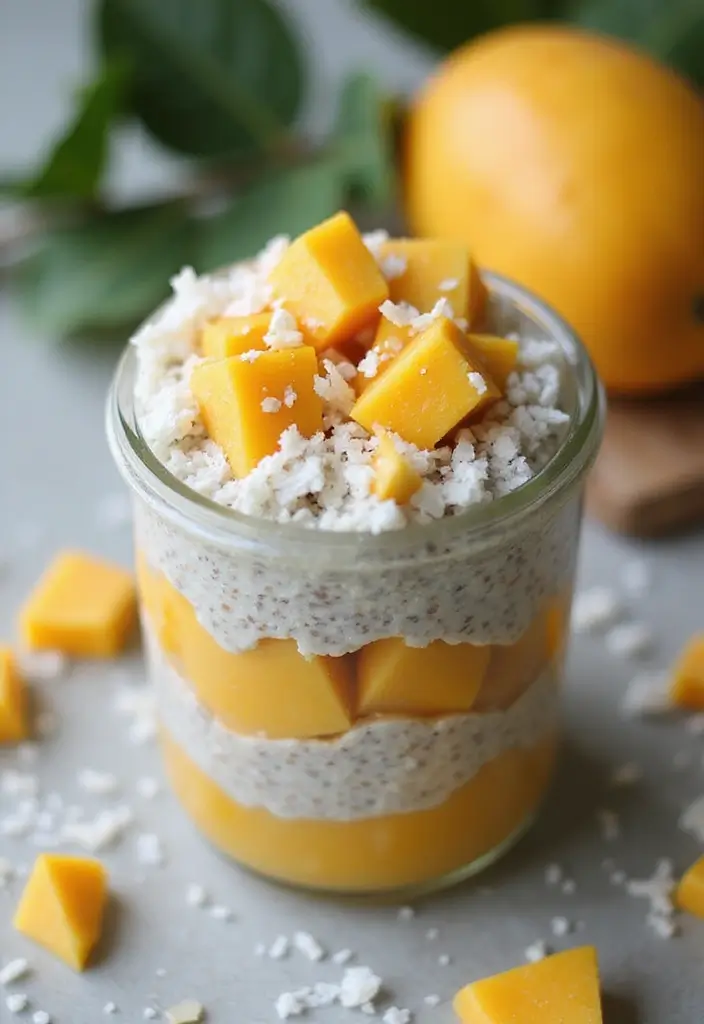 30+ Easy Dessert Recipes with Just a Few Ingredients for Busy Days 13 30+ Easy Dessert Recipes with Just a Few Ingredients for Busy Days - 3. Mango Coconut Chia Pudding
