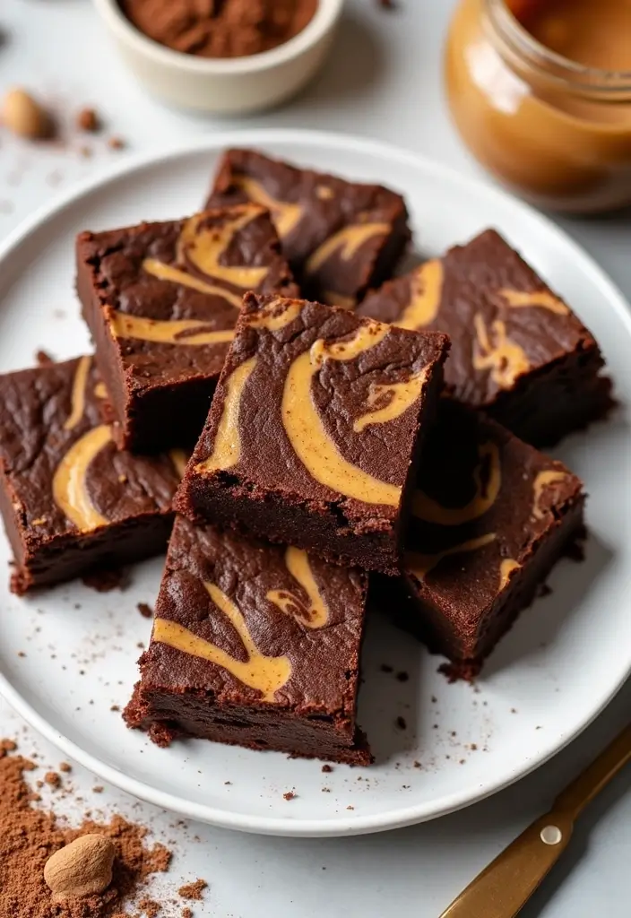 30+ Easy Peanut Butter Dessert Recipes That Will Make You Smile 87 30+ Easy Peanut Butter Dessert Recipes That Will Make You Smile - 15. Peanut Butter Chocolate Swirl Brownies