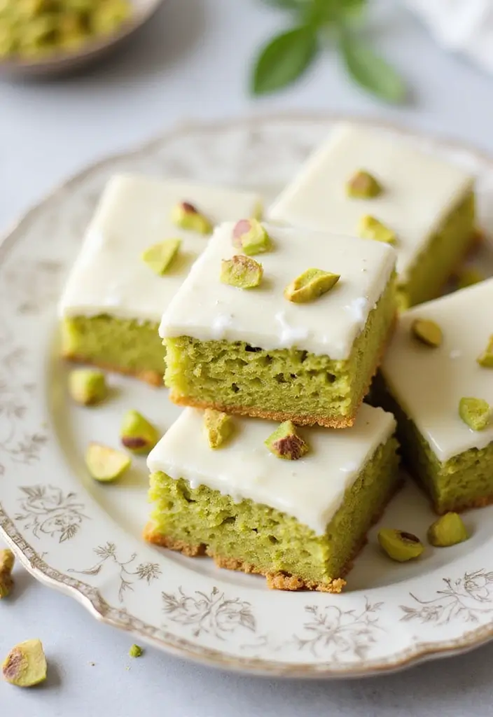 30+ Gluten-Free 9x13 Dessert Recipes Perfect for Family Gatherings - 27. Lovely Gluten-Free Pistachio Cake Bars
