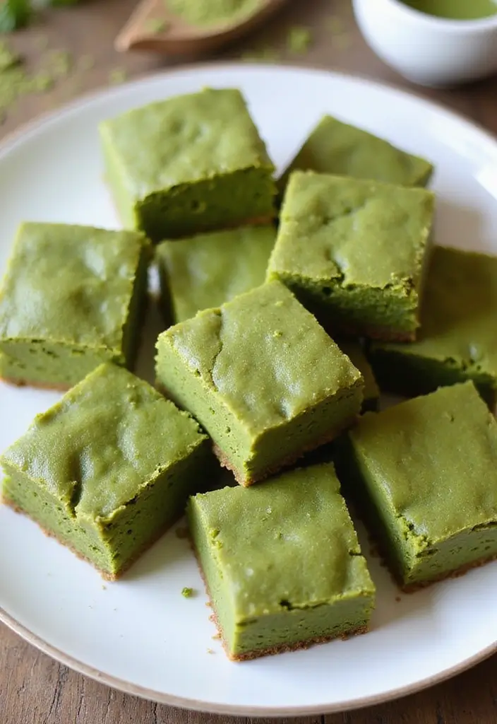 30+ Healthy Gluten Free Dessert Recipes for Every Sweet Tooth 76 30+ Healthy Gluten Free Dessert Recipes for Every Sweet Tooth - 12. Matcha Green Tea Brownies