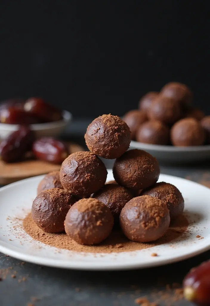 30+ Healthy No-Bake Dessert Recipes That Satisfy Guilt-Free 77 30+ Healthy No-Bake Dessert Recipes That Satisfy Guilt-Free - 13. Chocolate Date Truffles