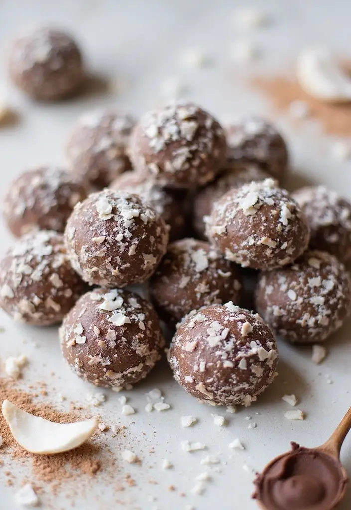 30+ Healthy No-Bake Dessert Recipes That Satisfy Guilt-Free 113 30+ Healthy No-Bake Dessert Recipes That Satisfy Guilt-Free - 19. Chocolate Coconut Energy Bites