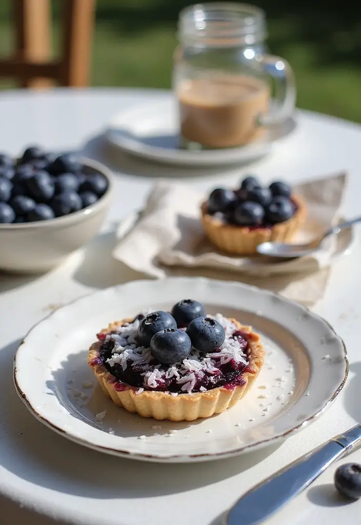 30+ Mini Tart Dessert Recipes That Are Easy, Cute, and Delicious 102 30+ Mini Tart Dessert Recipes That Are Easy, Cute, and Delicious - 15. Blueberry Coconut Mini Tarts