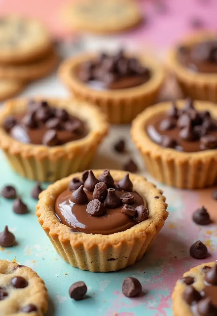 30+ Mini Tart Dessert Recipes That Are Easy, Cute, and Delicious 199 30+ Mini Tart Dessert Recipes That Are Easy, Cute, and Delicious - 29. Chocolate Chip Cookie Dough Mini Tarts