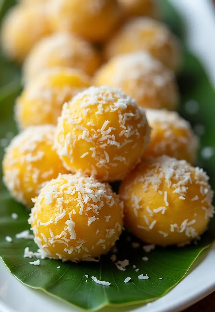 30+ Quick 3-Ingredient No-Bake Dessert Recipes for Instant Sweet Cravings 13 30+ Quick 3-Ingredient No-Bake Dessert Recipes for Instant Sweet Cravings - 3. Mango Coconut Bliss Balls