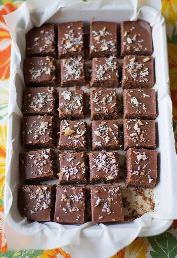 30+ Quick 3-Ingredient No-Bake Dessert Recipes for Instant Sweet Cravings 41 30+ Quick 3-Ingredient No-Bake Dessert Recipes for Instant Sweet Cravings - 7. Coconut Chocolate Bars