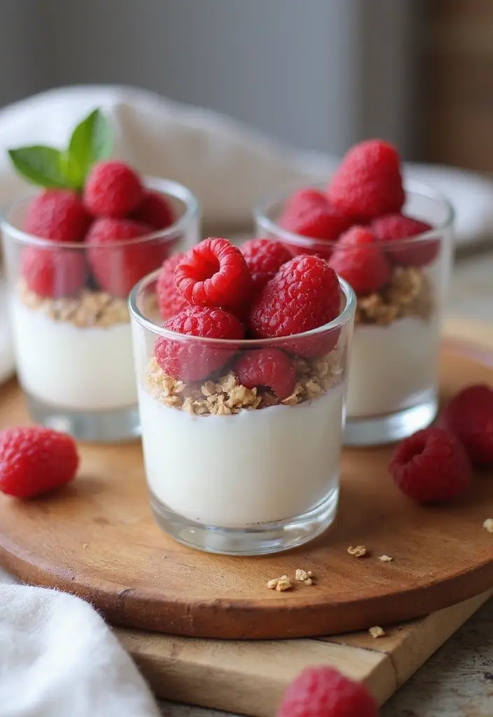 30+ Quick 3-Ingredient No-Bake Dessert Recipes for Instant Sweet Cravings 44 30+ Quick 3-Ingredient No-Bake Dessert Recipes for Instant Sweet Cravings - 8. Raspberry Yogurt Parfaits