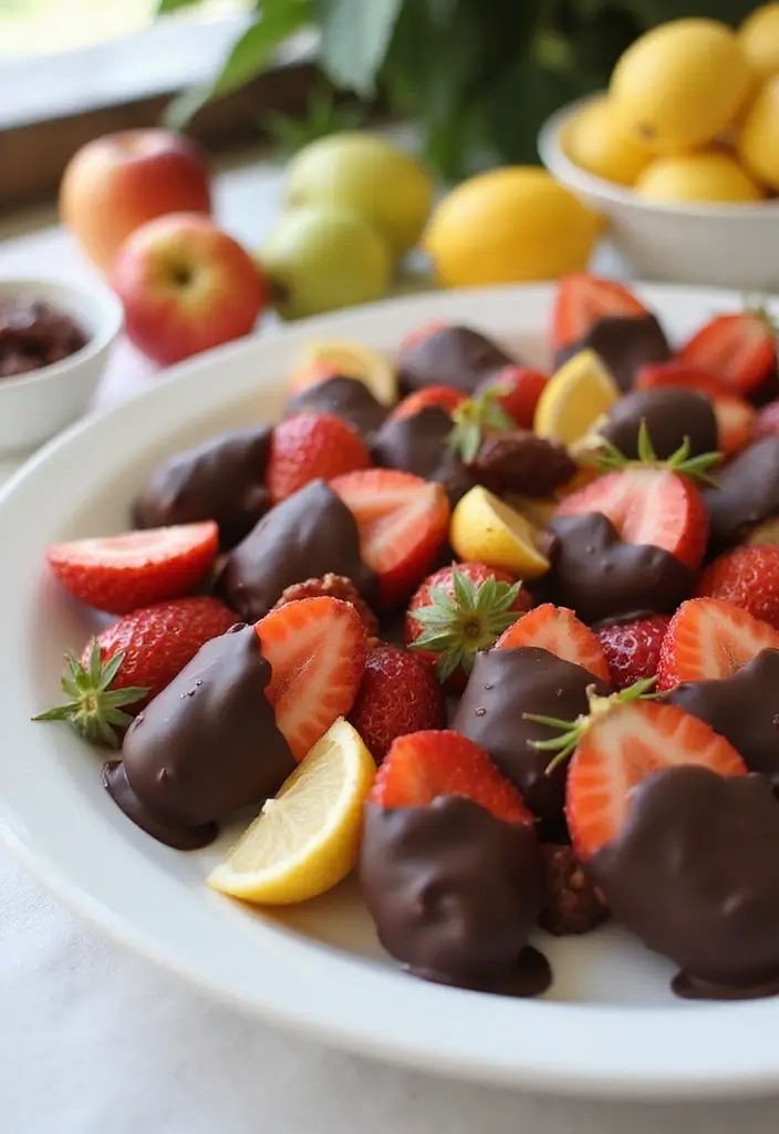 30+ Quick No-Bake Dessert Recipes That Come Together in Minutes 51 30+ Quick No-Bake Dessert Recipes That Come Together in Minutes - 9. Dark Chocolate Dipped Fruit