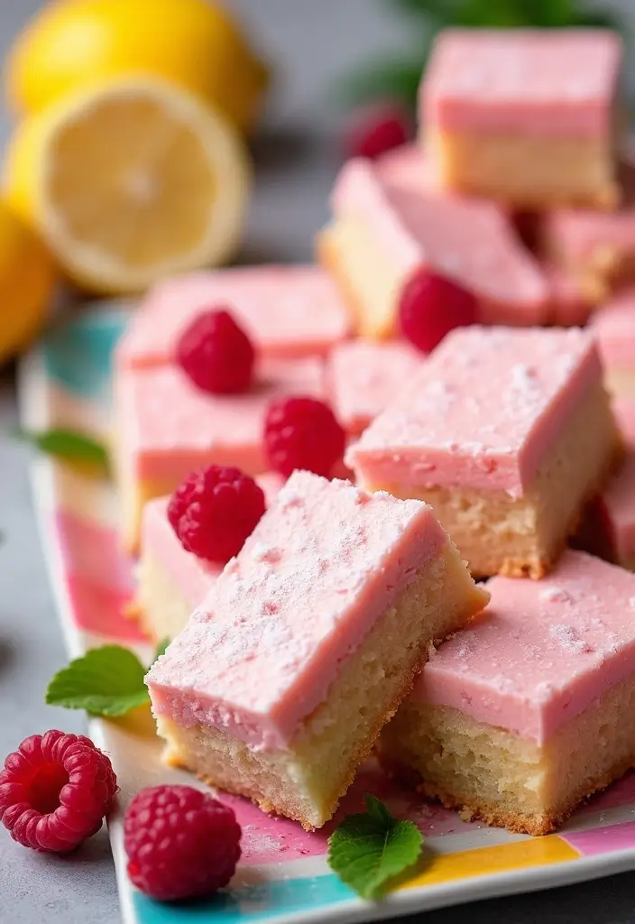 30+ Quick and Easy Summer Dessert Recipes for Hot Days 94 30+ Quick and Easy Summer Dessert Recipes for Hot Days - 16. Creamy Raspberry Lemonade Bars