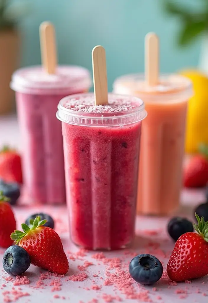 30+ Quick and Easy Summer Dessert Recipes for Hot Days 177 30+ Quick and Easy Summer Dessert Recipes for Hot Days - 29. Frozen Berry Smoothie Pops